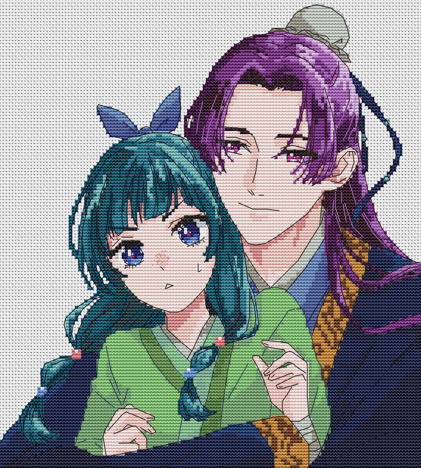 Anime Cross Stitch Pattern Mao Mao/Jinshi  Digital PDF Chart Fan Art Design