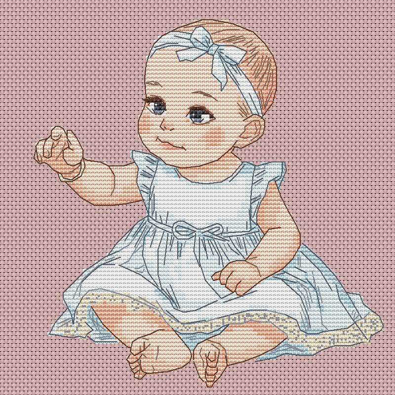 Cross Stitch Pattern Baby Digital PDF Chart Art Design