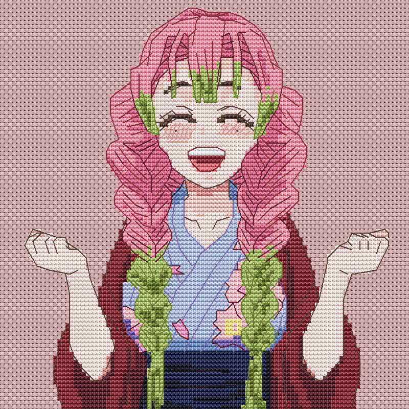 Anime Cross Stitch Pattern Digital PDF Chart Fan Art Design