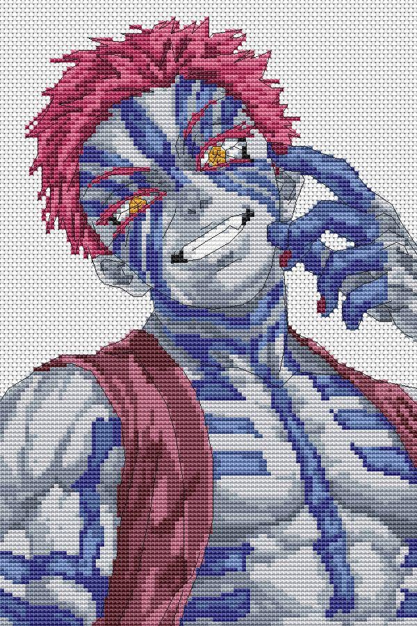 Anime Cross Stitch Pattern Akaza Digital PDF,XSD Chart Fan Art Design