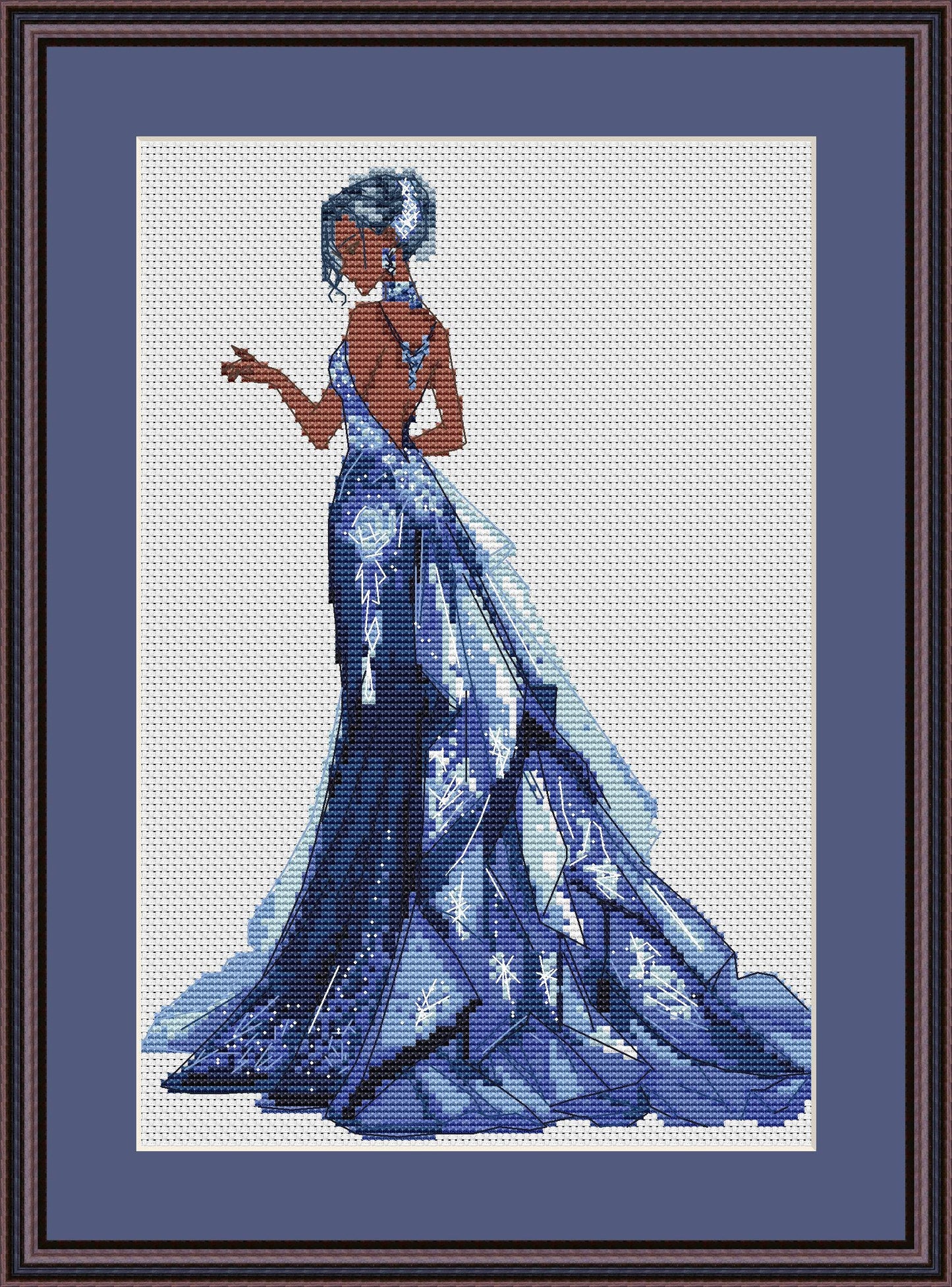 Ballroom Dress Cross Stitch Pattern Digital PDF Chart Art Design