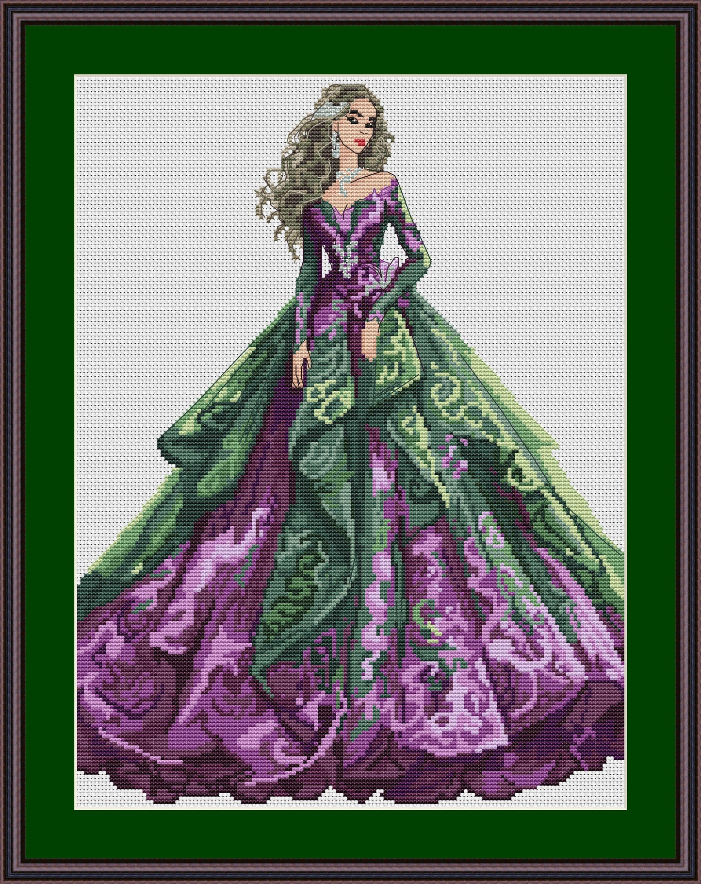 Ballroom Dress Cross Stitch Pattern Digital PDF Chart Art Design