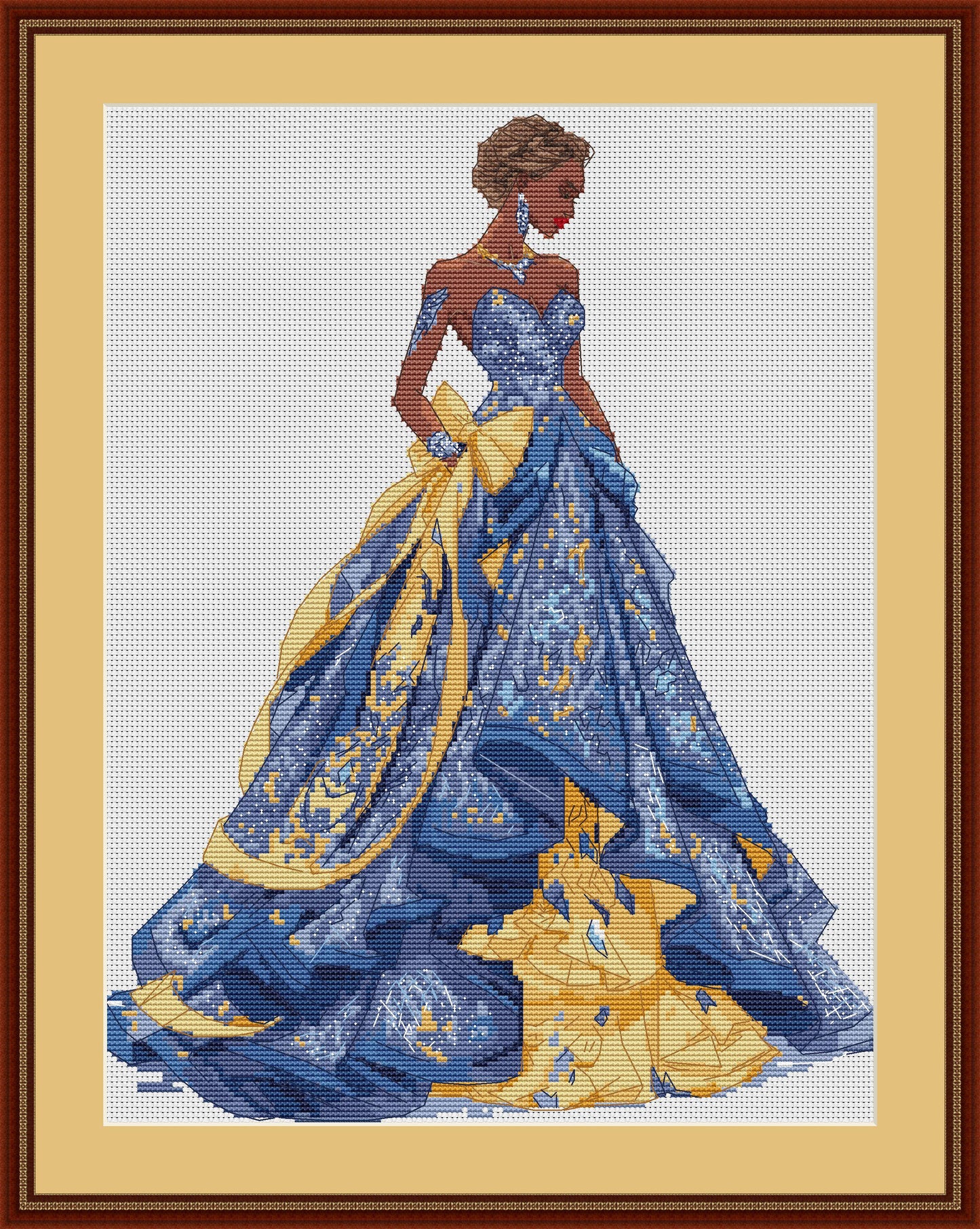 Ballroom Dress Cross Stitch Pattern Digital PDF Chart Art Design