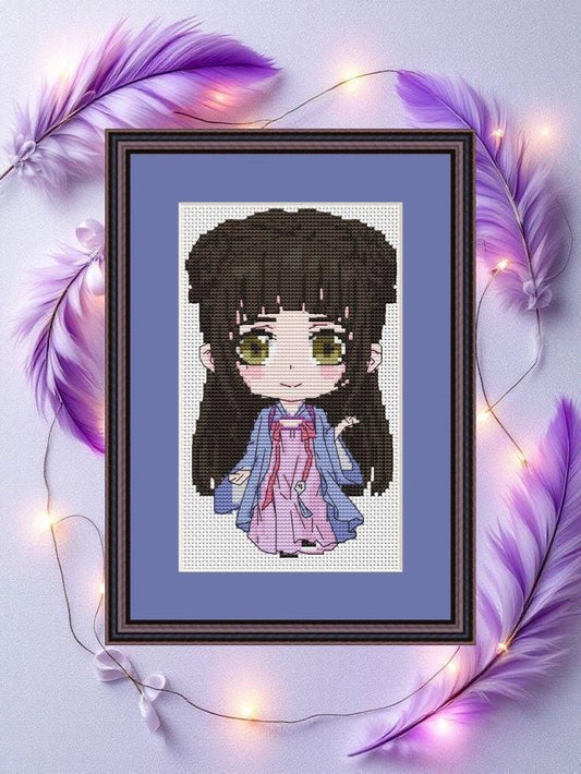 Anime Girl Yanli J Cross Stitch Pattern Digital PDF,XSD Chart Fan Art Design