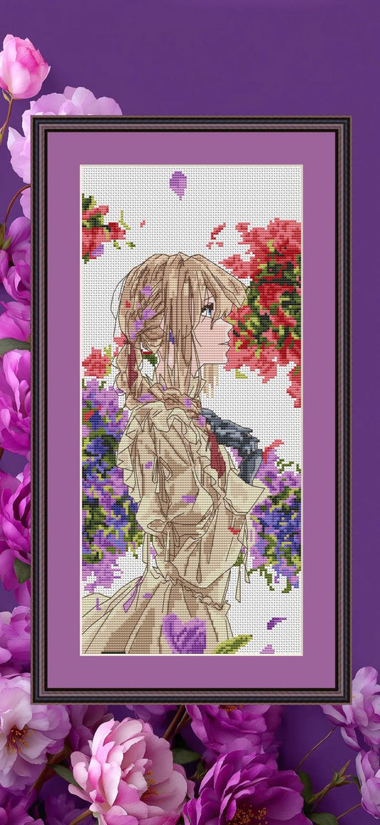 Anime Cross Stitch Pattern Vayolet E Digital PDF,XSD Chart Fan Art Design