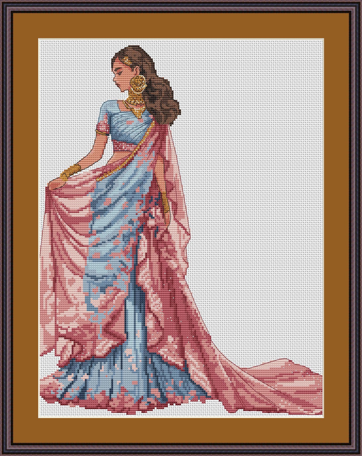 Ballroom Dress Cross Stitch Pattern Digital PDF Chart Art Design