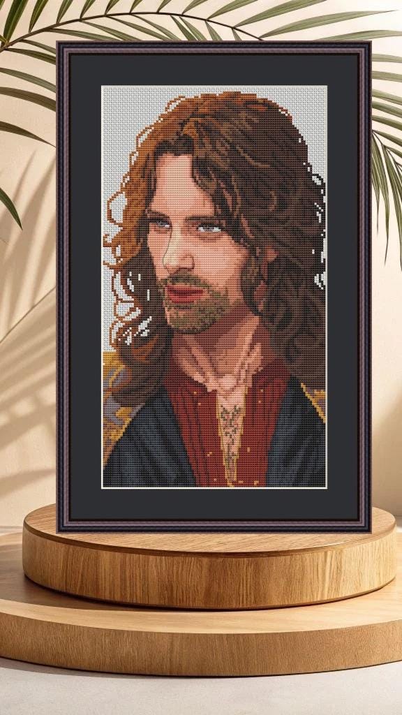 Cross Stitch Pattern Aragorn Digital PDF,XSD Chart Fan Art