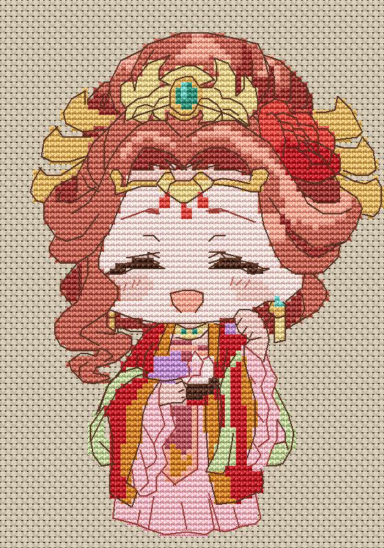 Anime Cross Stitch Pattern Gyokuyou Digital PDF Chart Fan Art Design