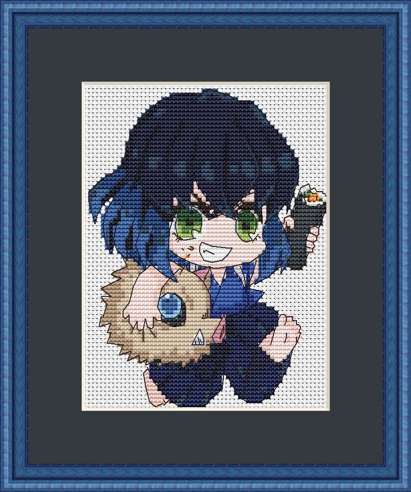 Anime Cross Stitch Pattern Inoske Digital PDF Chart Fan Art Design
