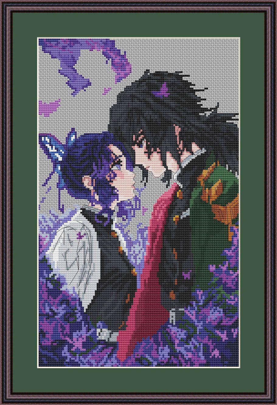 Anime Cross Stitch Pattern Kocho/Tomioka Digital PDF,XSD Chart Fan Art Design