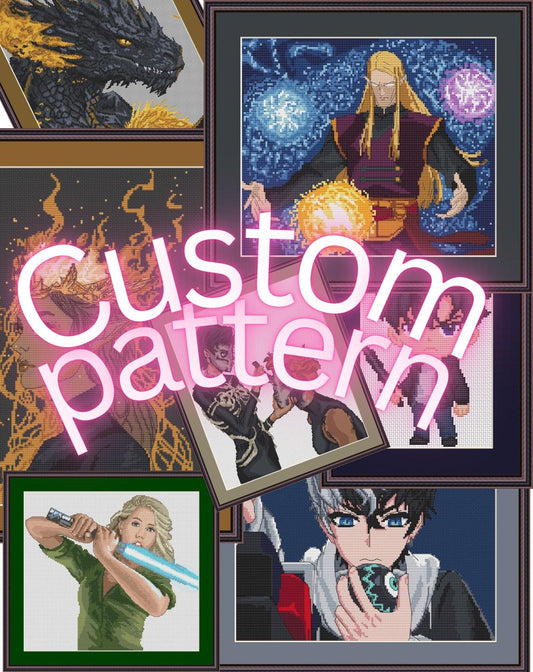 Cross Stitch Pattern from Any Character – Game, Anime, Movie, or Book Inspired Design