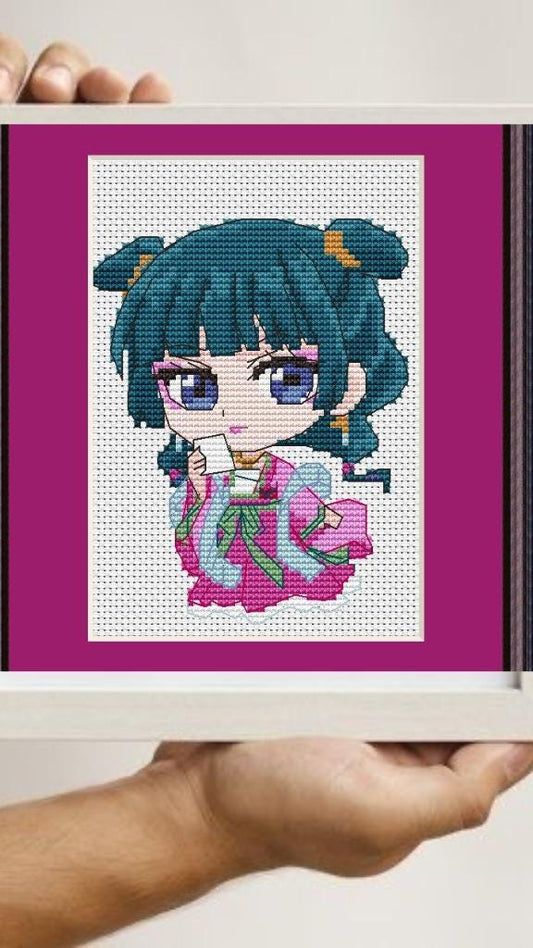 Anime Girl Cross Stitch Pattern  Digital PDF, XSD Chart  Manga Fan Art Design