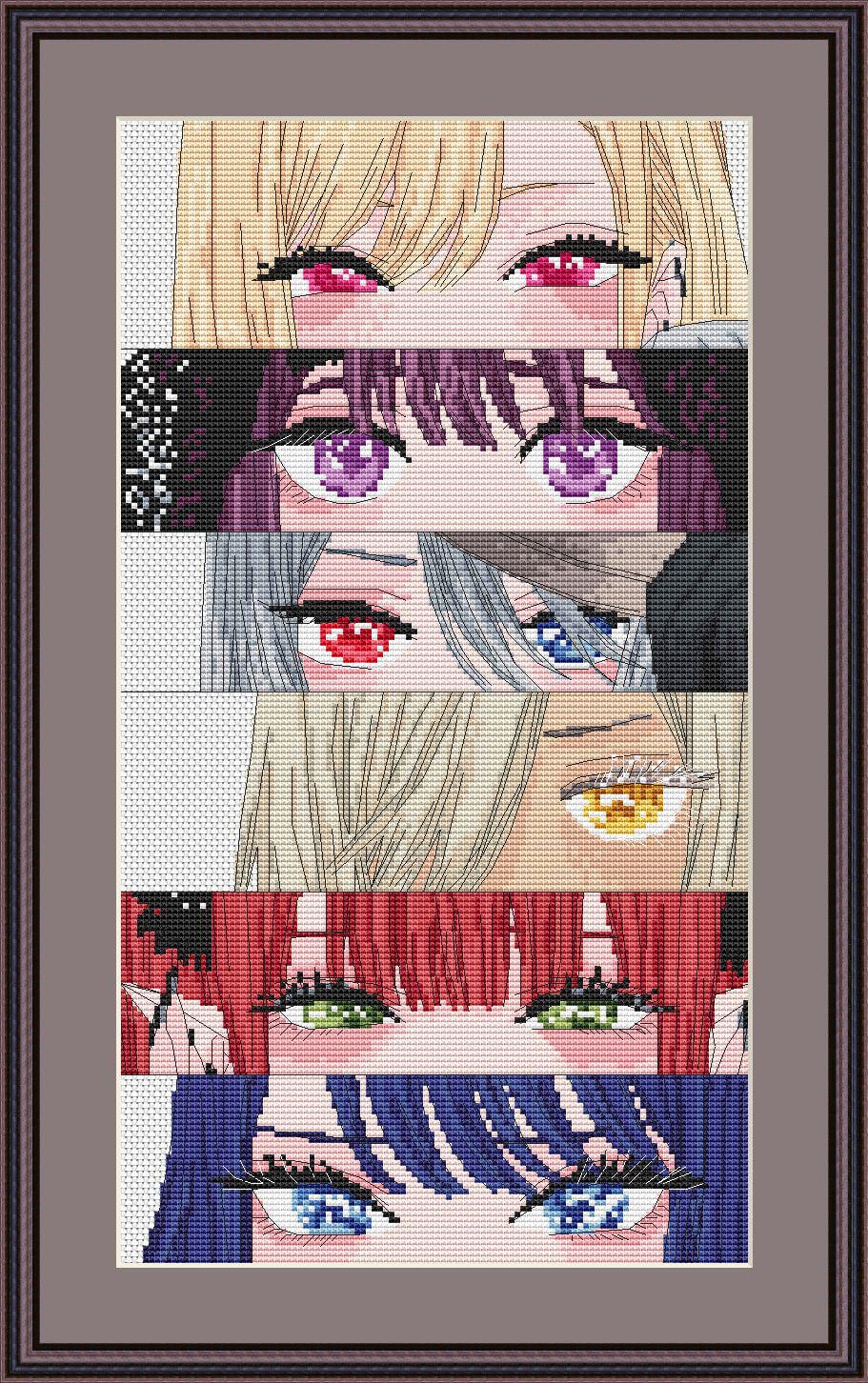 Anime Girl Cosplei Marin Cross Stitch Pattern  Digital PDF, XSD Chart Fan Art Design