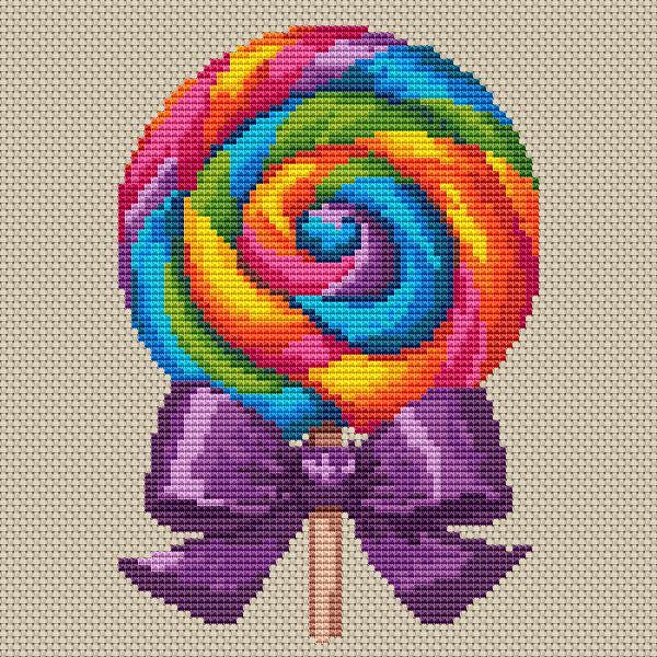 Cross Stitch Pattern Candy Digital PDF Chart Art Design