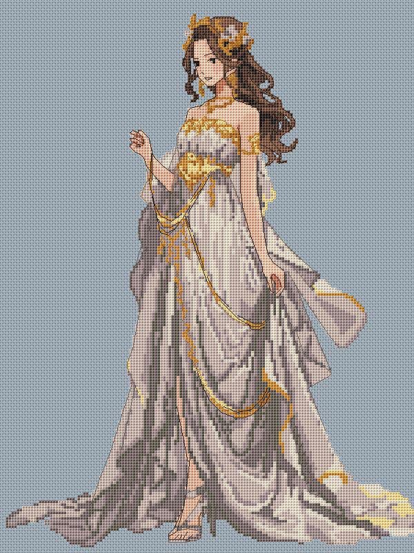 Ballroom Dress Cross Stitch Pattern Digital PDF, XSD Chart Art Design
