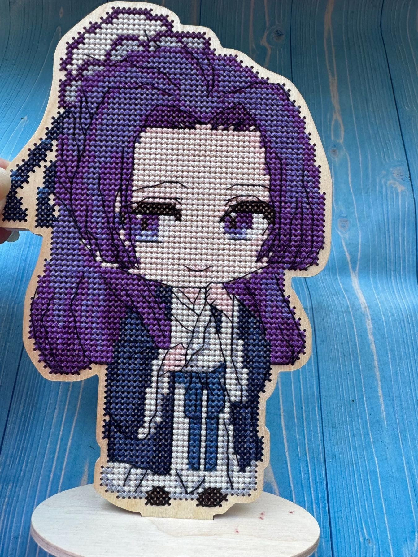 Handmade Anime Wooden Figure with Cross Stitch The Apothecary diaries Jinshi