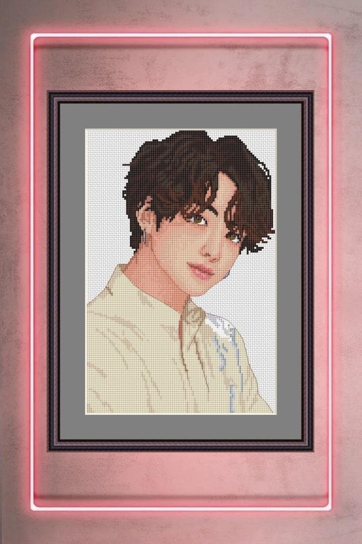 Cross Stitch Pattern Jungkook Digital PDF, XSD Chart Fan Art Design