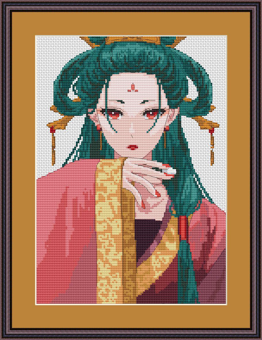 Anime Cross Stitch Pattern Fengxian Digital PDF Chart Fan Art Design