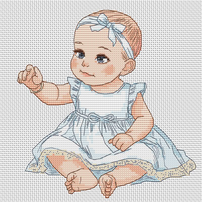 Cross Stitch Pattern Baby Digital PDF Chart Art Design