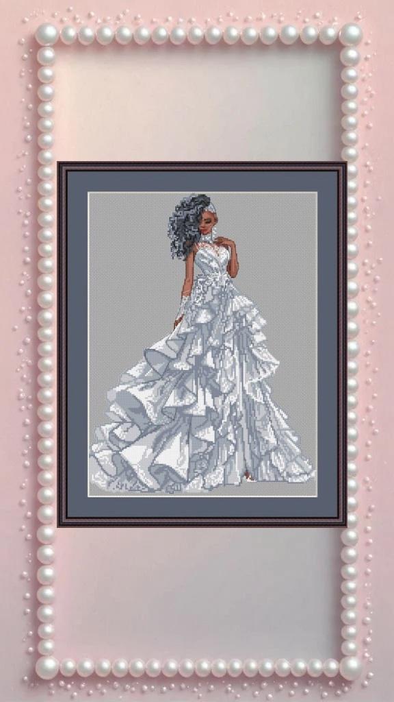 Ballroom Dress Cross Stitch Pattern Digital PDF, XSD Chart Art Design