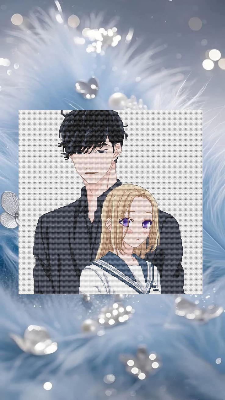 Anime Cross Stitch Pattern Digital PDF,XSD Chart Fan Art Design