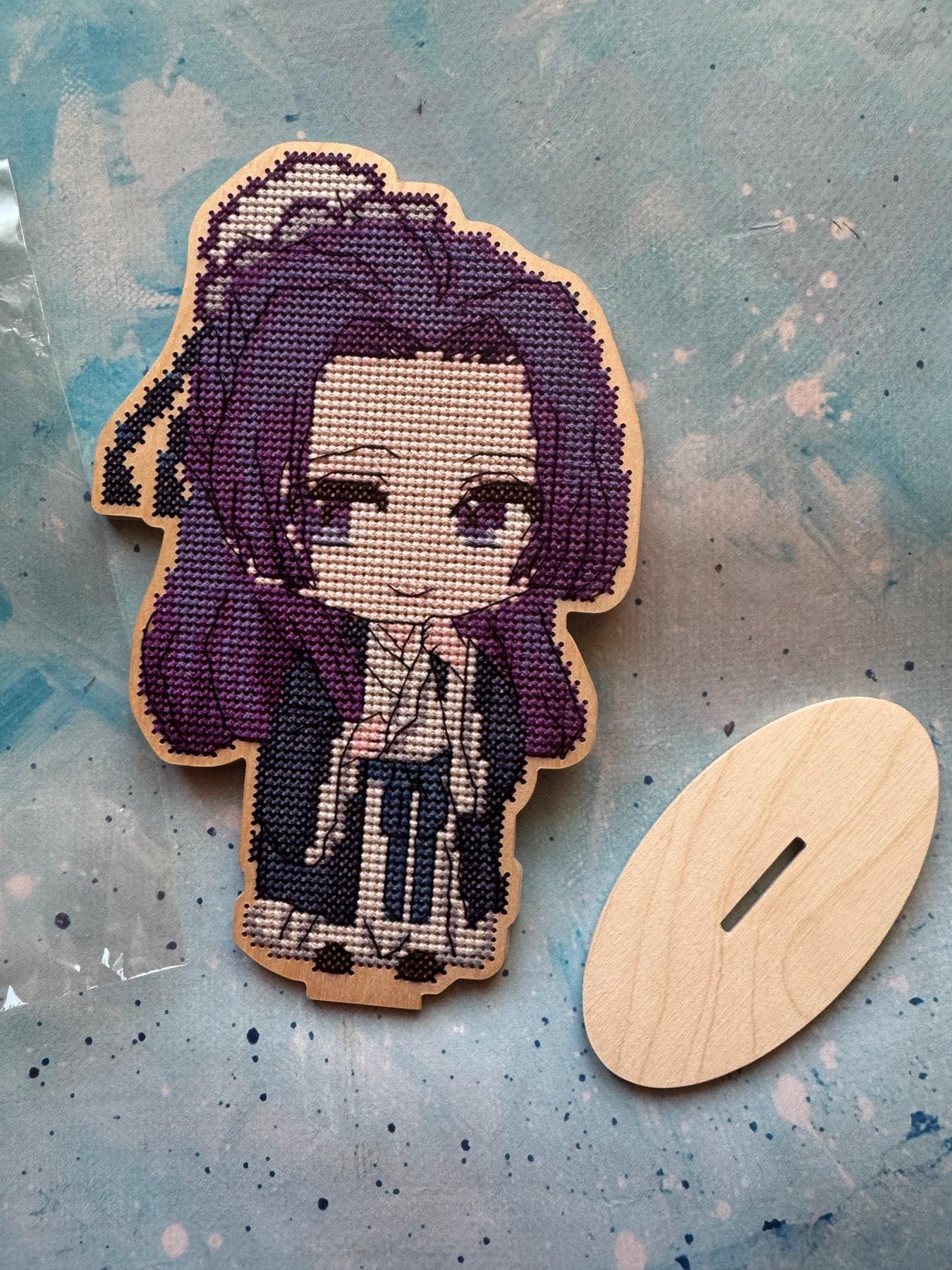 Handmade Anime Wooden Figure with Cross Stitch The Apothecary diaries Jinshi