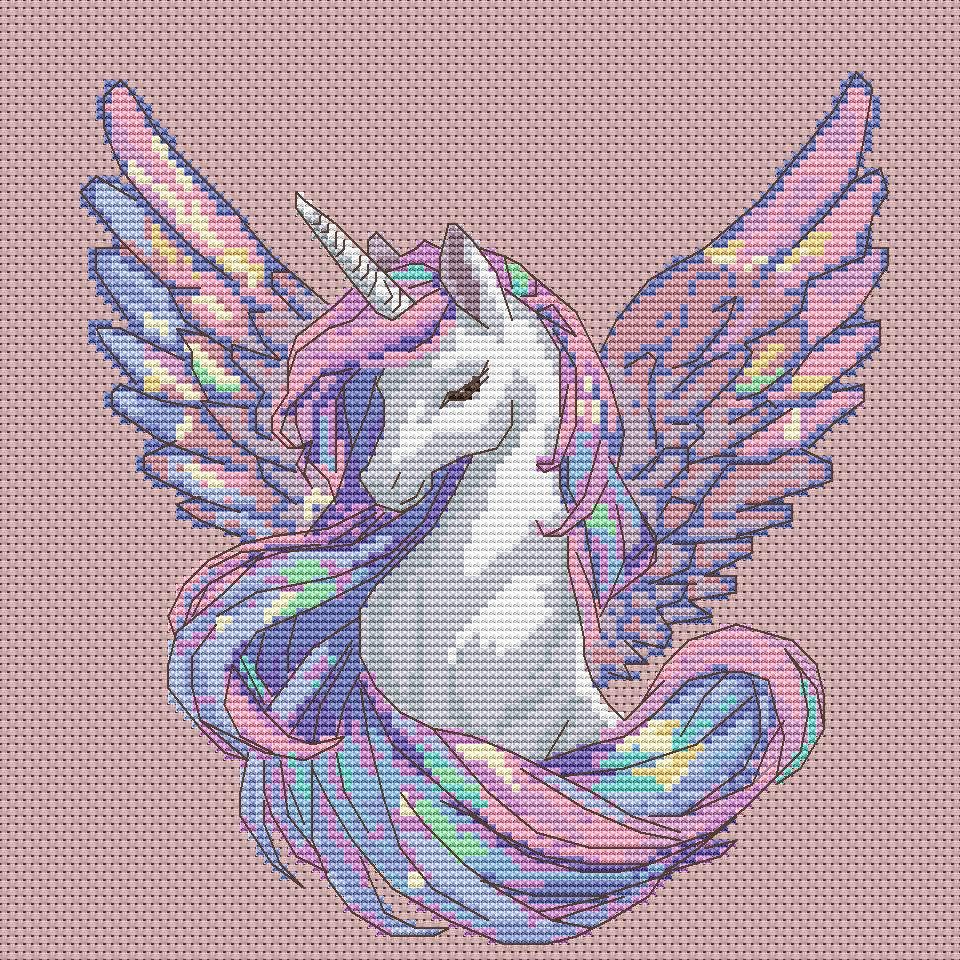 Cross Stitch Pattern Pegas Digital PDF, XSD Chart Art Design