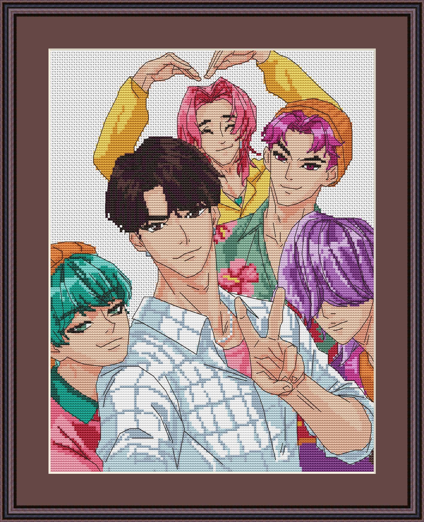 Anime Cross Stitch Pattern  Digital PDF, XSD Chart Saja B Fan Art Design