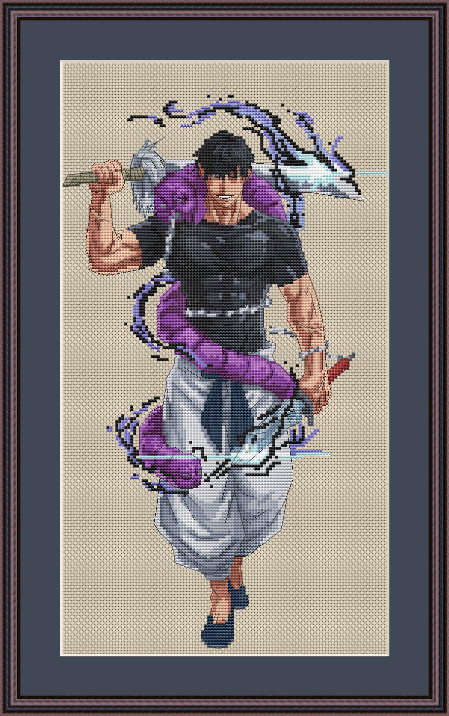 Anime Boy Cross Stitch Pattern Touji F Digital PDF,XSD Chart Fan Art Design