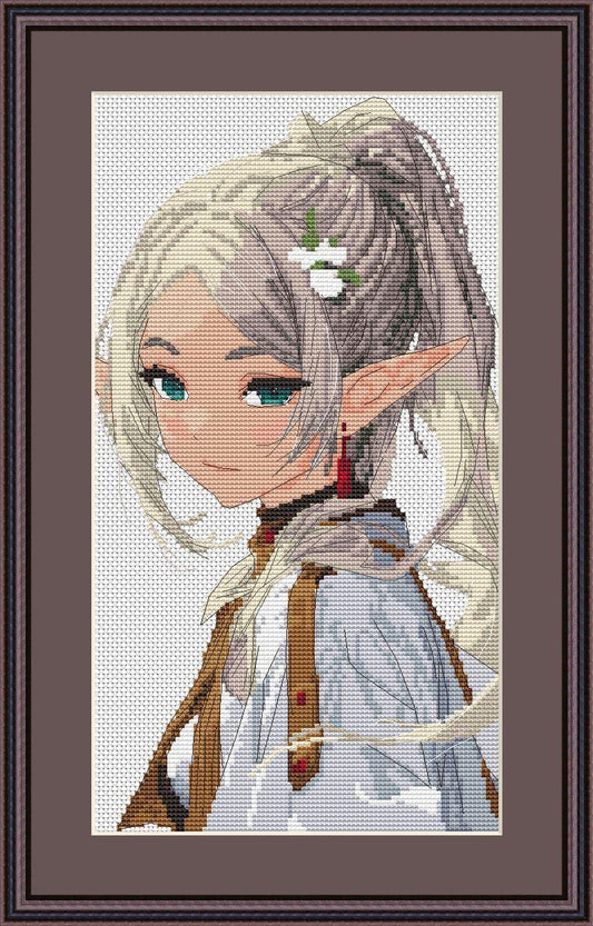 Anime Cross Stitch Pattern Frieren Digital PDF Chart  Manga Fan Art