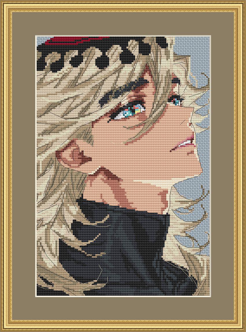 Anime Cross Stitch Pattern Demon Digital PDF,XSD Chart Fan Art Design