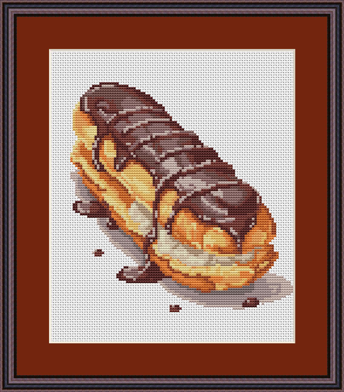 Cross Stitch Pattern Eclair Digital PDF, XSD Chart Art Design