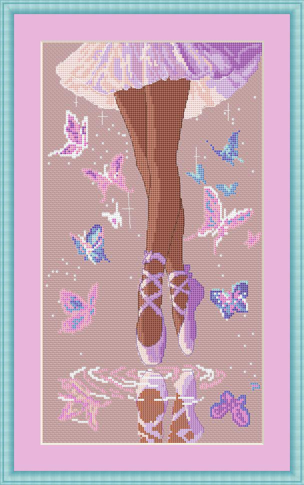 Cross Stitch Pattern Ballet Pointe Shoes Digital PDF, XSD Chart Art Design