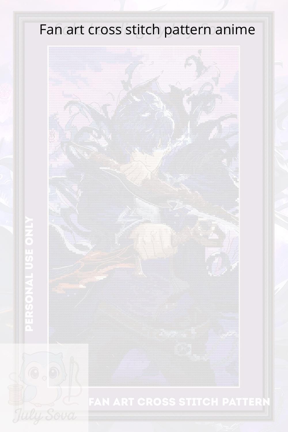 Anime Style Cross Stitch Pattern  Digital PDF Chart  Manga Fan Art Design Instant Download