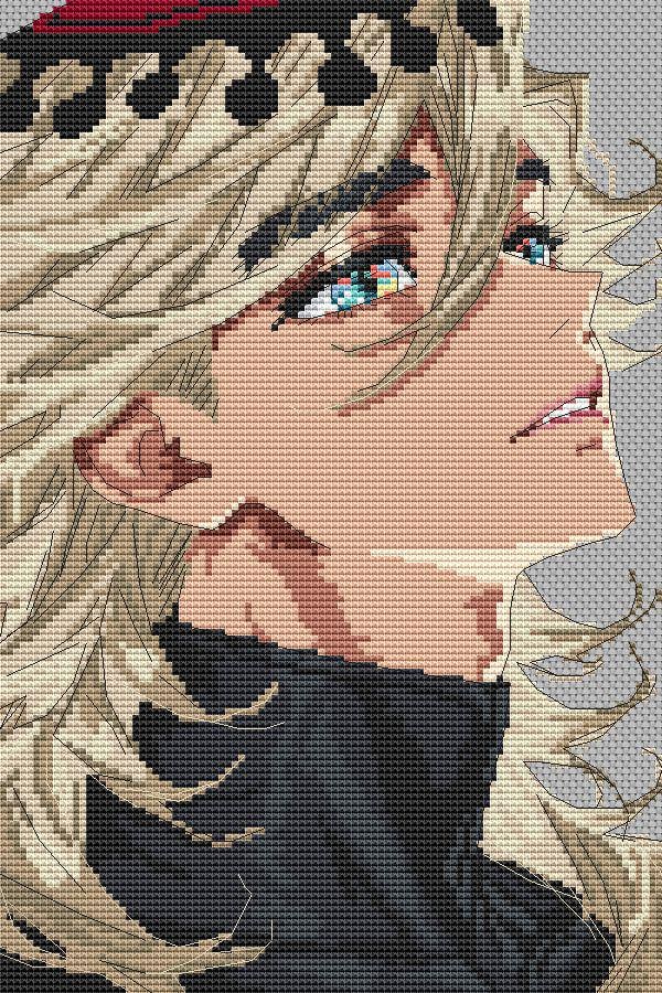 Anime Cross Stitch Pattern Demon Digital PDF,XSD Chart Fan Art Design