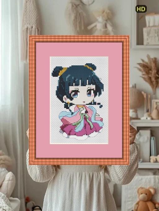 Anime Girl Cross Stitch Pattern Maomao Digital PDF, XSD Chart  Manga Fan Art Design