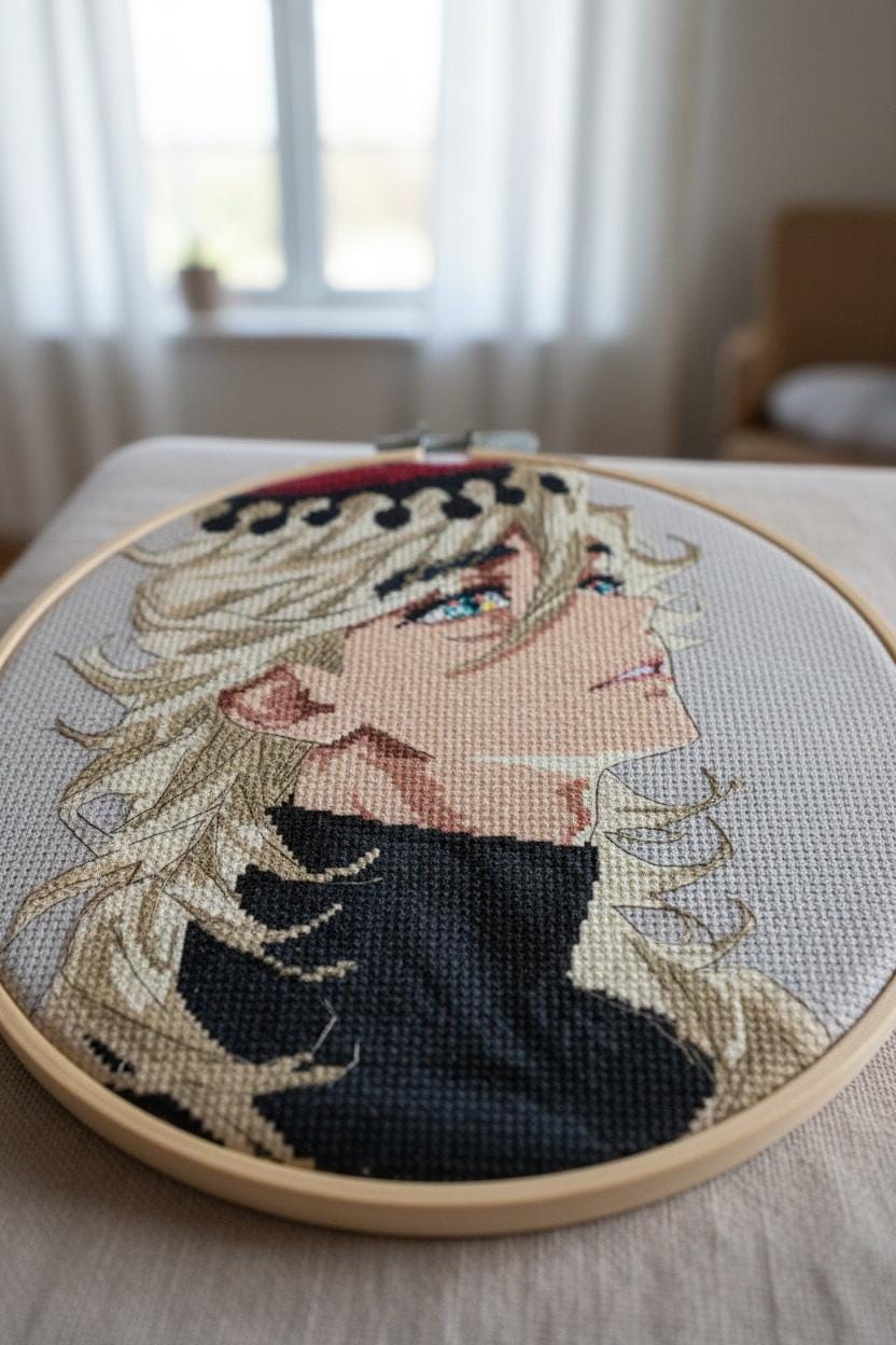 Anime Cross Stitch Pattern Demon Digital PDF,XSD Chart Fan Art Design
