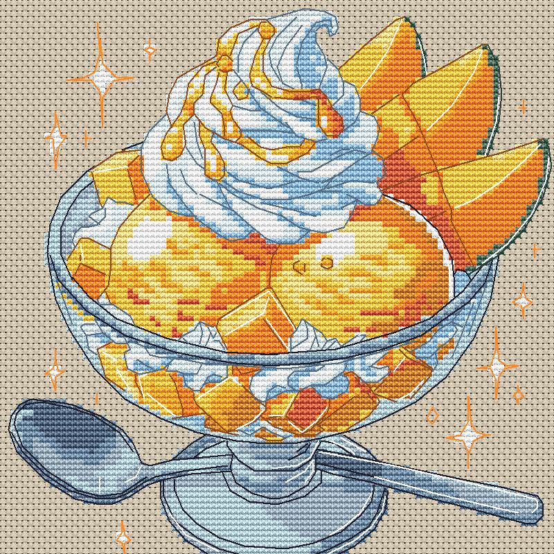 Cross Stitch Pattern Ice Cream Digital PDF Chart Art Design