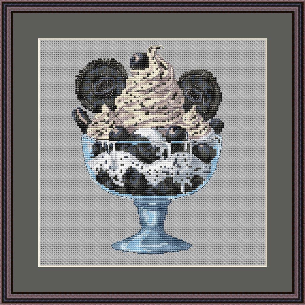 Cross Stitch Pattern Ice cream oreo Digital PDF,XSD Chart Art Design