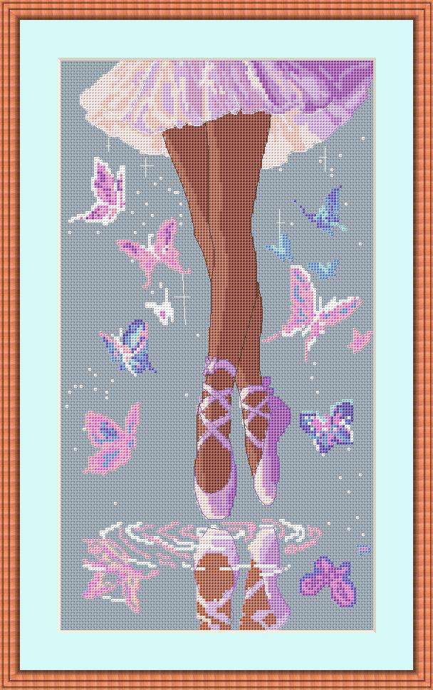 Cross Stitch Pattern Ballet Pointe Shoes Digital PDF, XSD Chart Art Design