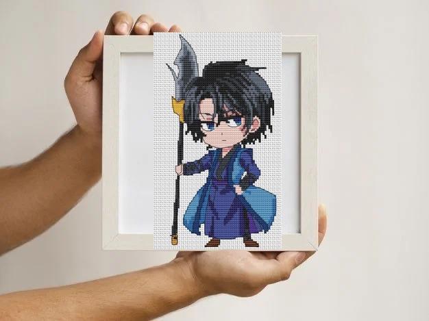 Anime Cross Stitch Pattern Hak Son Digital PDF, XSD Chart  Manga Fan Art