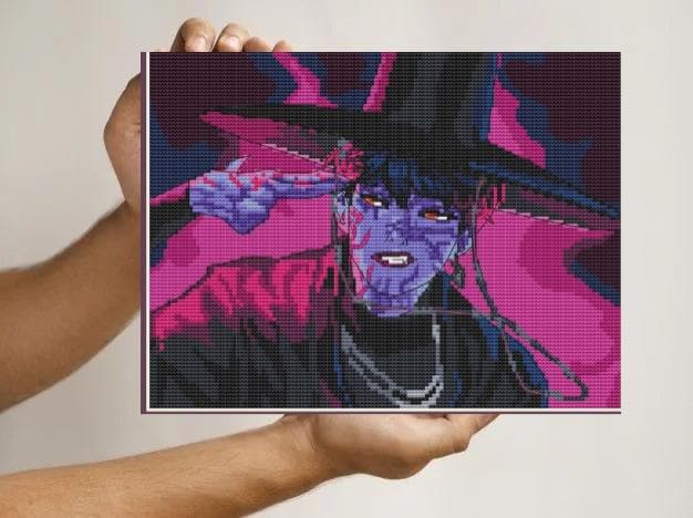 Anime Cross Stitch Pattern  Digital PDF, XSD Chart Demon Baby Fan Art Design