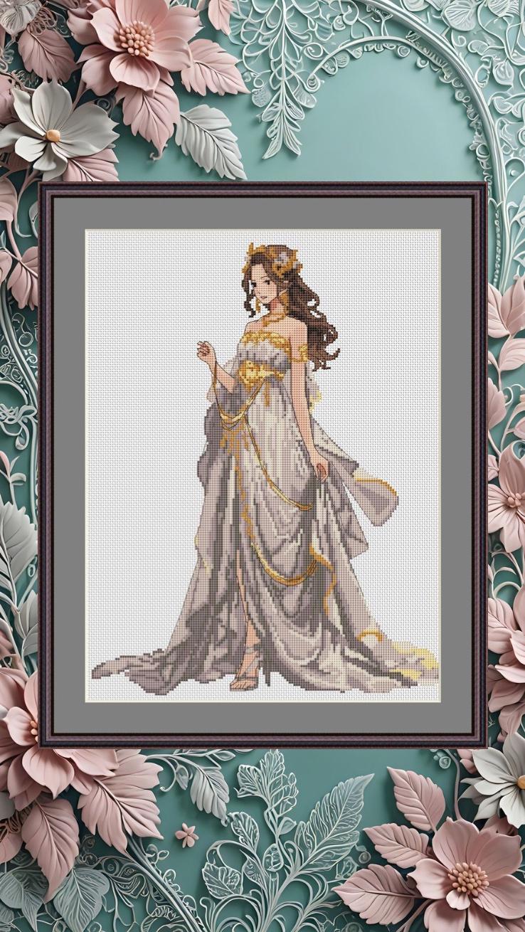 Ballroom Dress Cross Stitch Pattern Digital PDF, XSD Chart Art Design