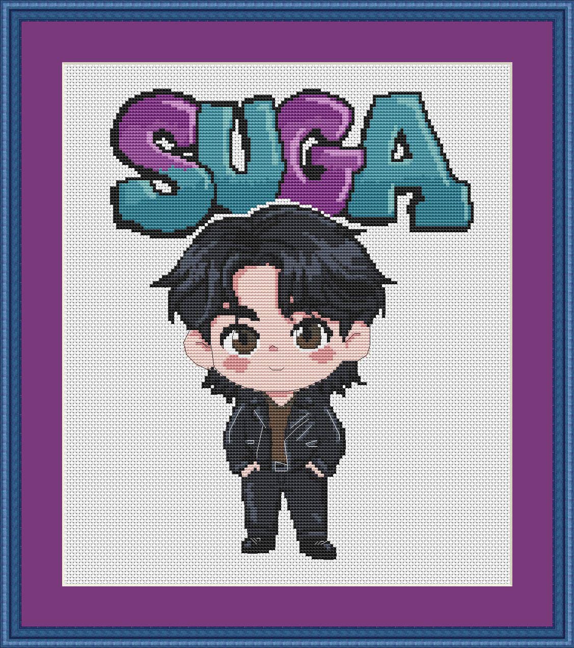 Cross Stitch Pattern Suga Digital PDF, XSD Chart Fan Art Design