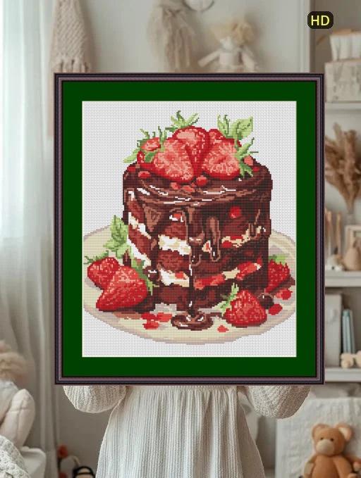 Cross Stitch Pattern Cake Digital PDF, XSD Chart Art Design