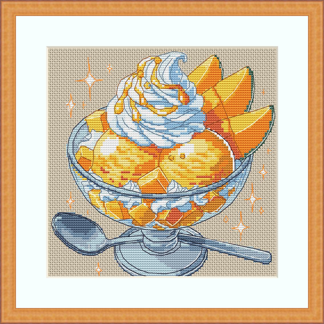 Cross Stitch Pattern Ice Cream Digital PDF Chart Art Design