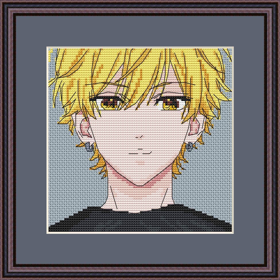 Anime Cross Stitch Pattern Kai Miura Digital PDF, XSD Chart Fan Art
