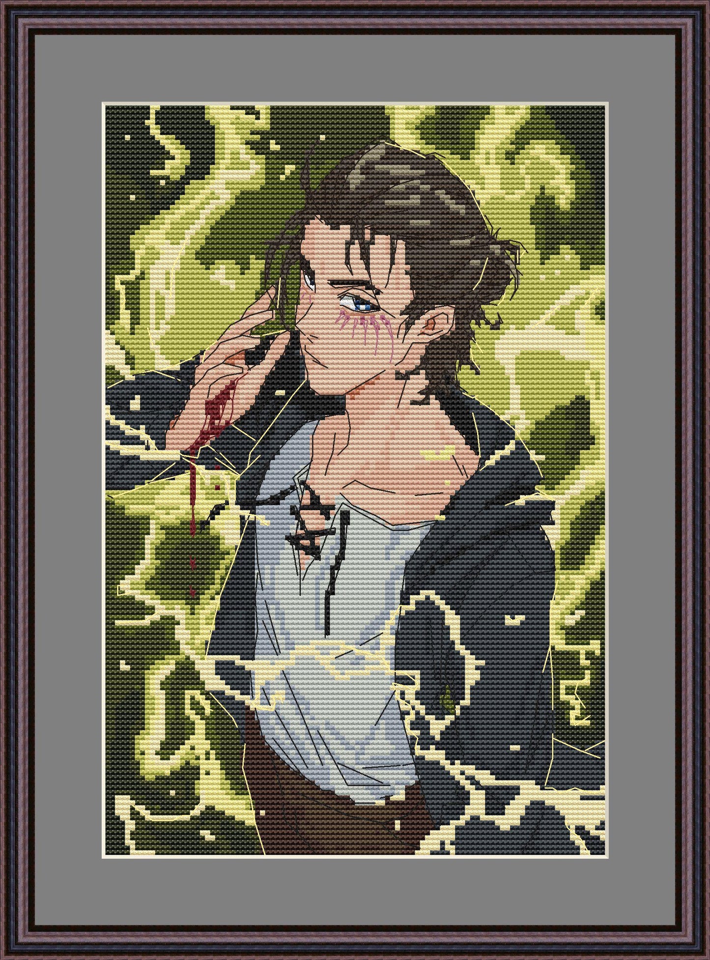 Anime Cross Stitch Pattern Eren Digital PDF Chart Fan Art Design