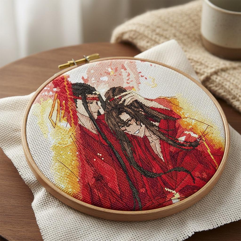 Anime Cross Stitch Pattern Wei Wuxian/Lan G Digital PDF,XSD Chart Fan Art