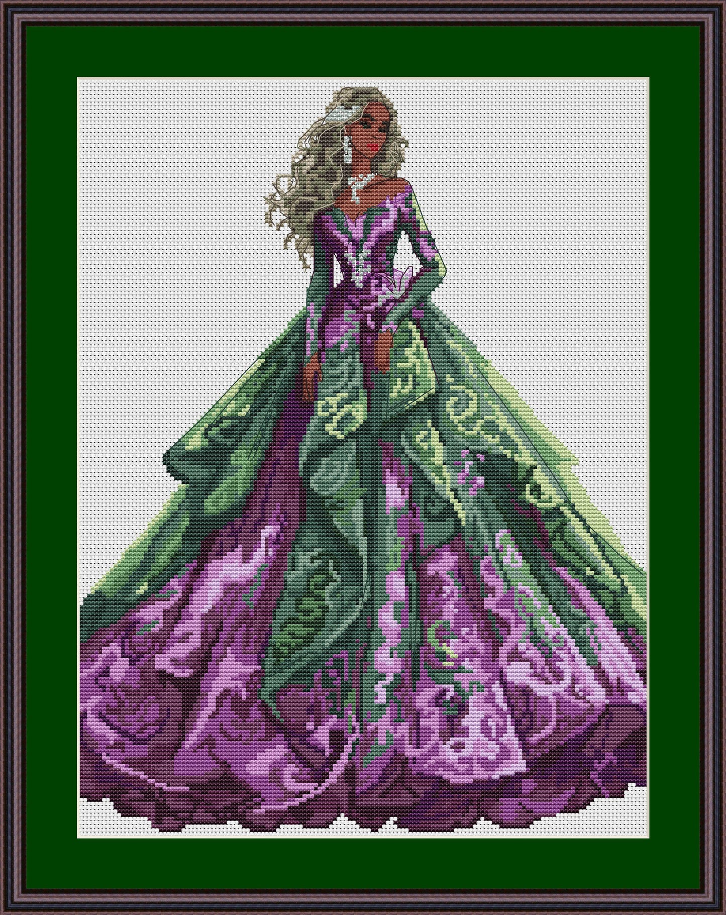 Ballroom Dress Cross Stitch Pattern Digital PDF Chart Art Design